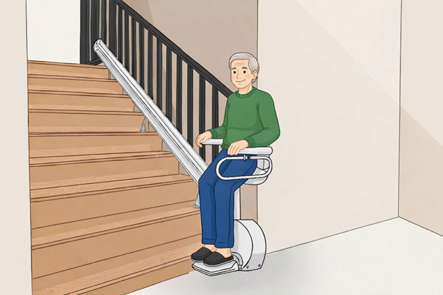 Monte-escalier debout pour escalier étroit